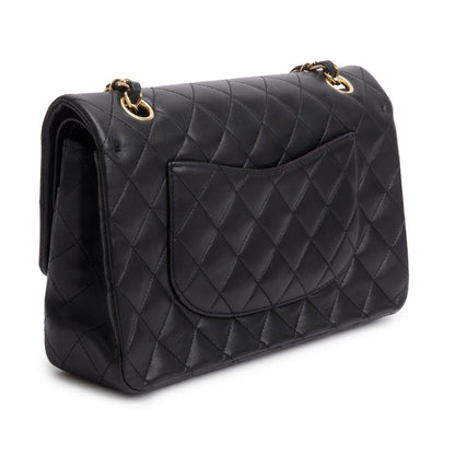 Chanel Black Quilted Lambskin Leather Classic Medium Double Flap Bag