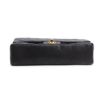 Chanel Black Quilted Lambskin Leather Classic Medium Double Flap Bag