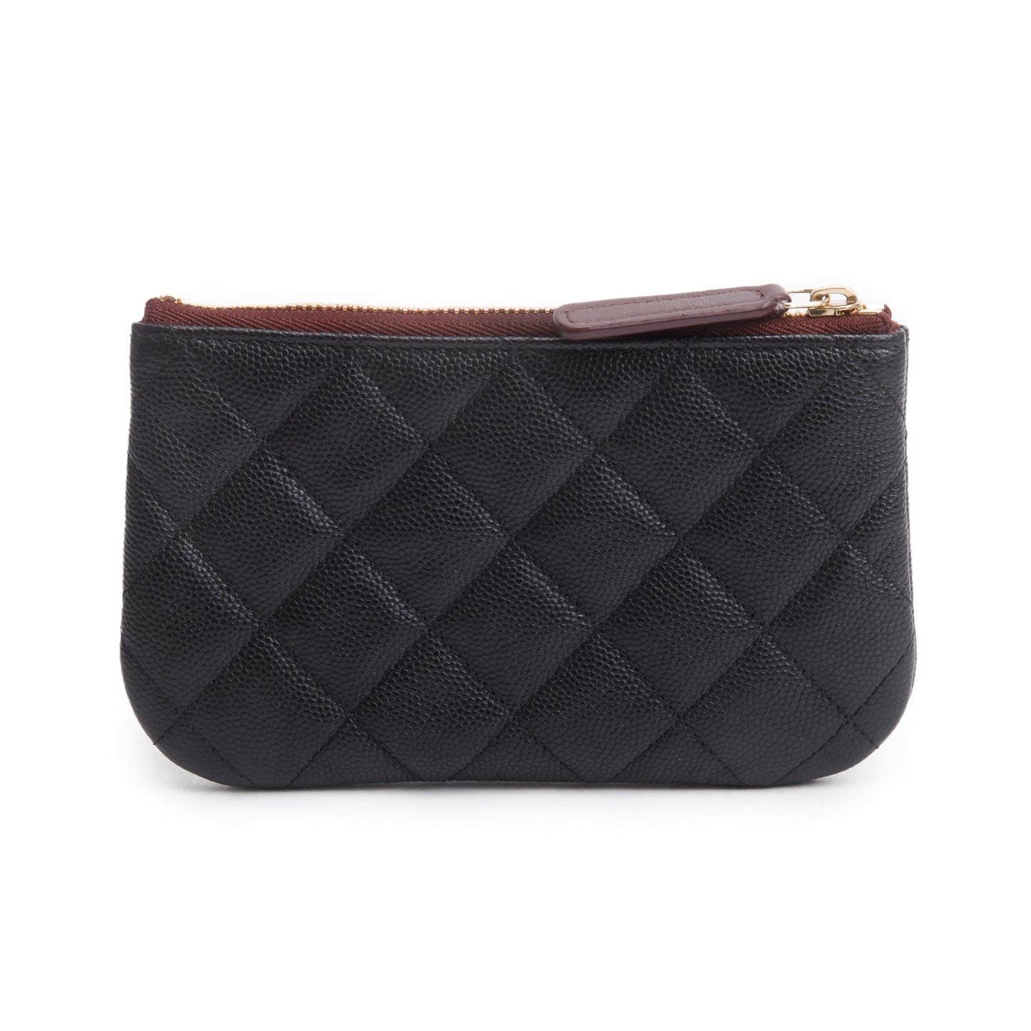 Chanel 2024 Black Quilted Caviar Leather Small Classic Zipped Pouch