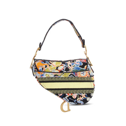 Christian Dior Multicolor Canvas Embroidered Zodiac Fantastico Saddle Bag