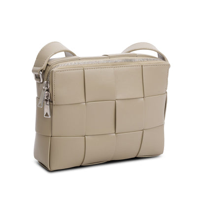 Bottega Veneta Taupe Lambskin Maxi Intrecciato Cassette Crossbody Bag