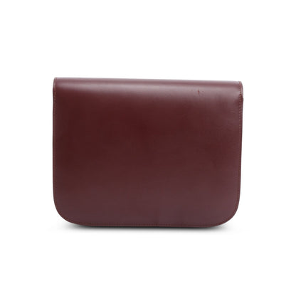 Celine Burgundy Calfskin Medium Classic Box Flap Bag