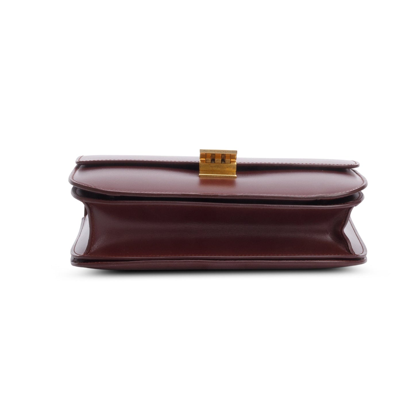 Celine Burgundy Calfskin Medium Classic Box Flap Bag