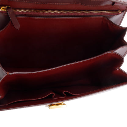 Celine Burgundy Calfskin Medium Classic Box Flap Bag