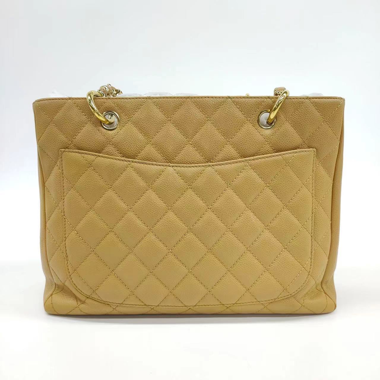 Chanel GST Grand Shopping Tote Camel Caviar Leather PM