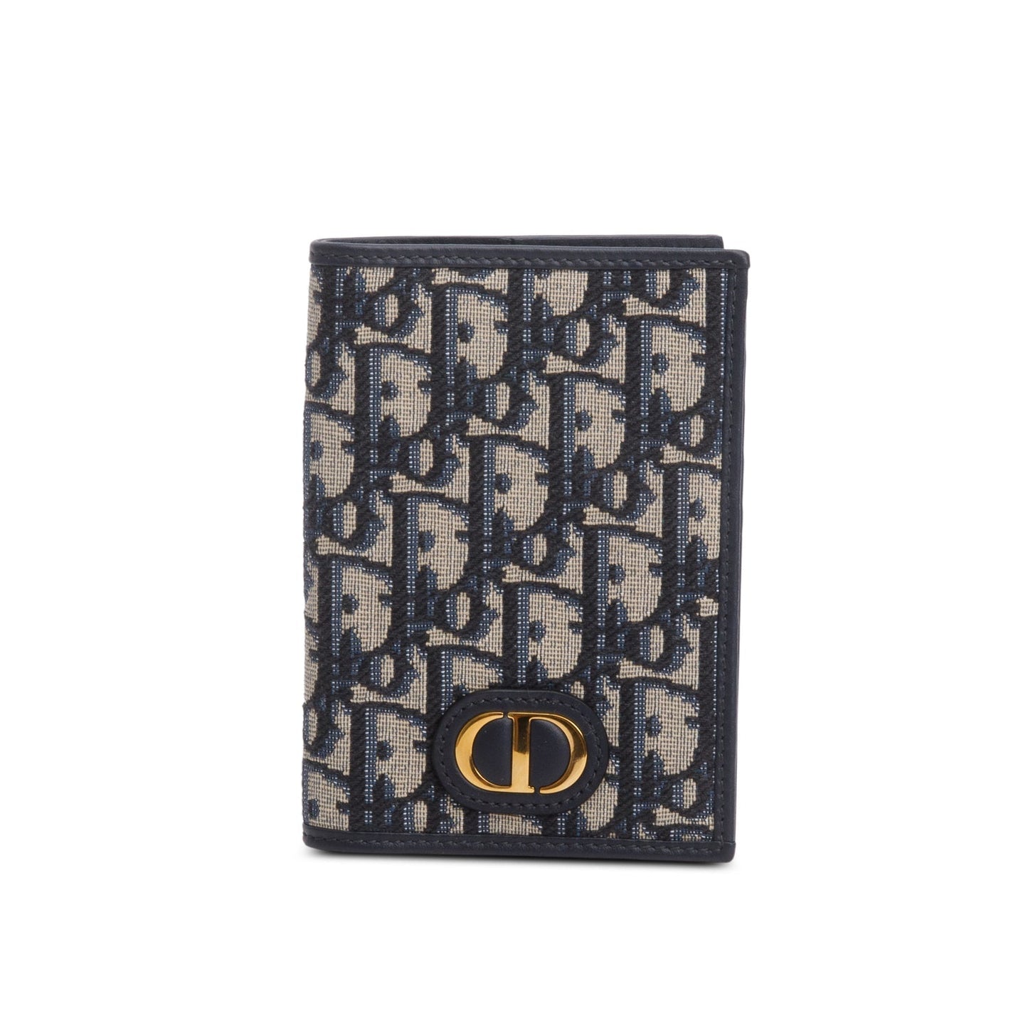 Christian 2024 Dior Navy Oblique Jacquard 30 Montaigne Passport Holder