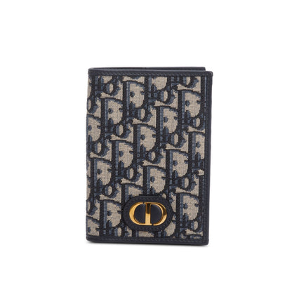 Christian 2024 Dior Navy Oblique Jacquard 30 Montaigne Passport Holder
