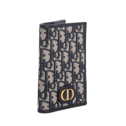 Christian 2024 Dior Navy Oblique Jacquard 30 Montaigne Passport Holder