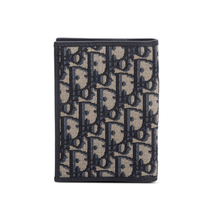 Christian 2024 Dior Navy Oblique Jacquard 30 Montaigne Passport Holder