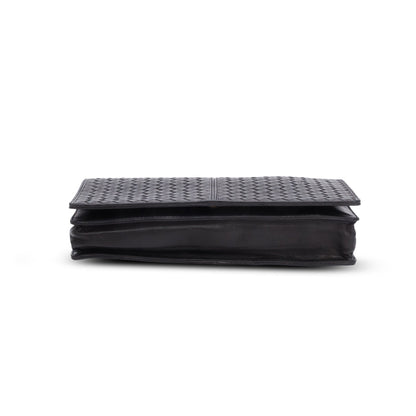 Bottega Veneta Vintage Black Intrecciato Leather Clutch
