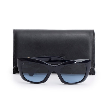 Chanel 2022 Navy S6212 Acetate Cat Eye Sunglasses