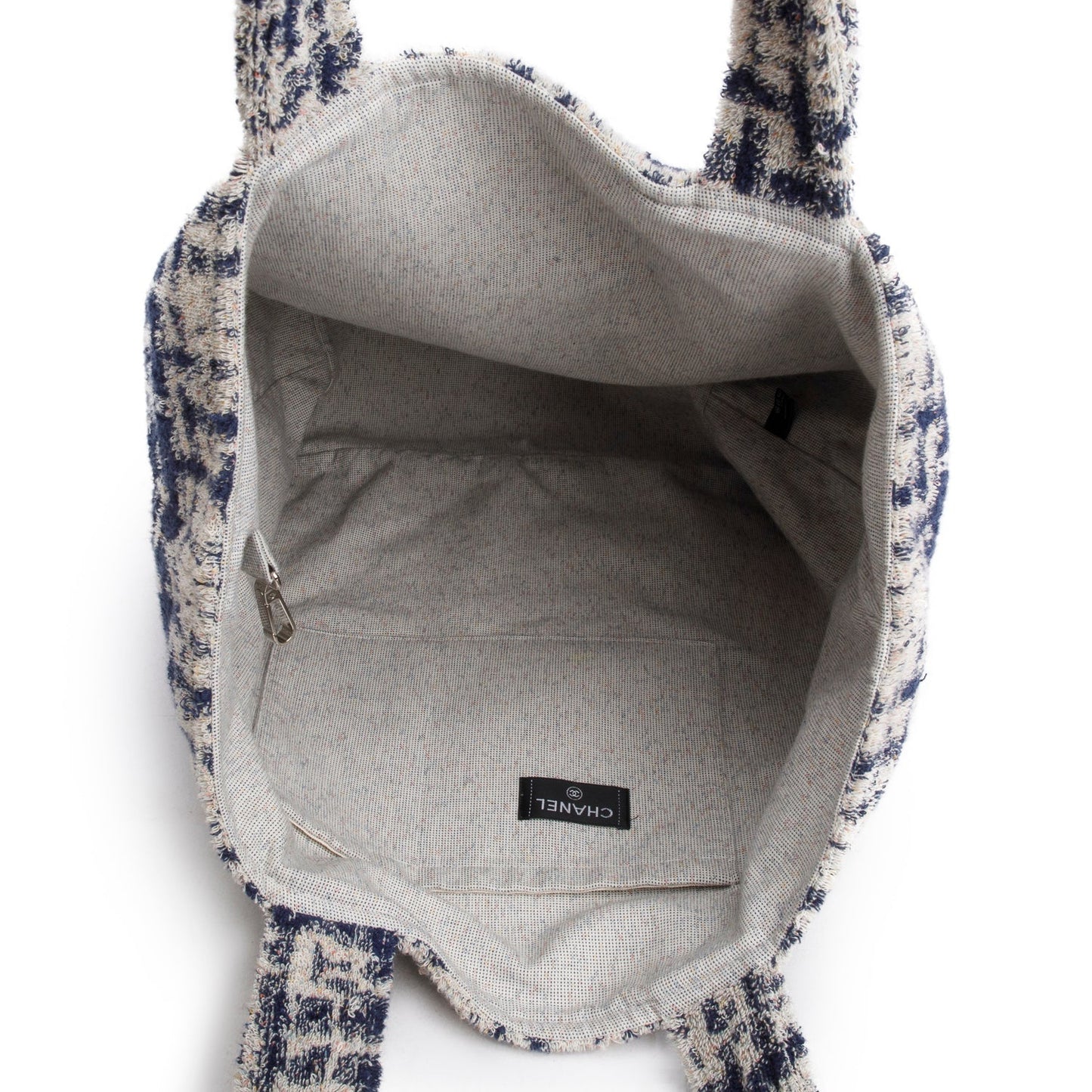 Chanel 2023 Blue Terry Cloth CC Beach Tote Set