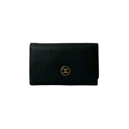 CHANEL Key case Key holder leather black