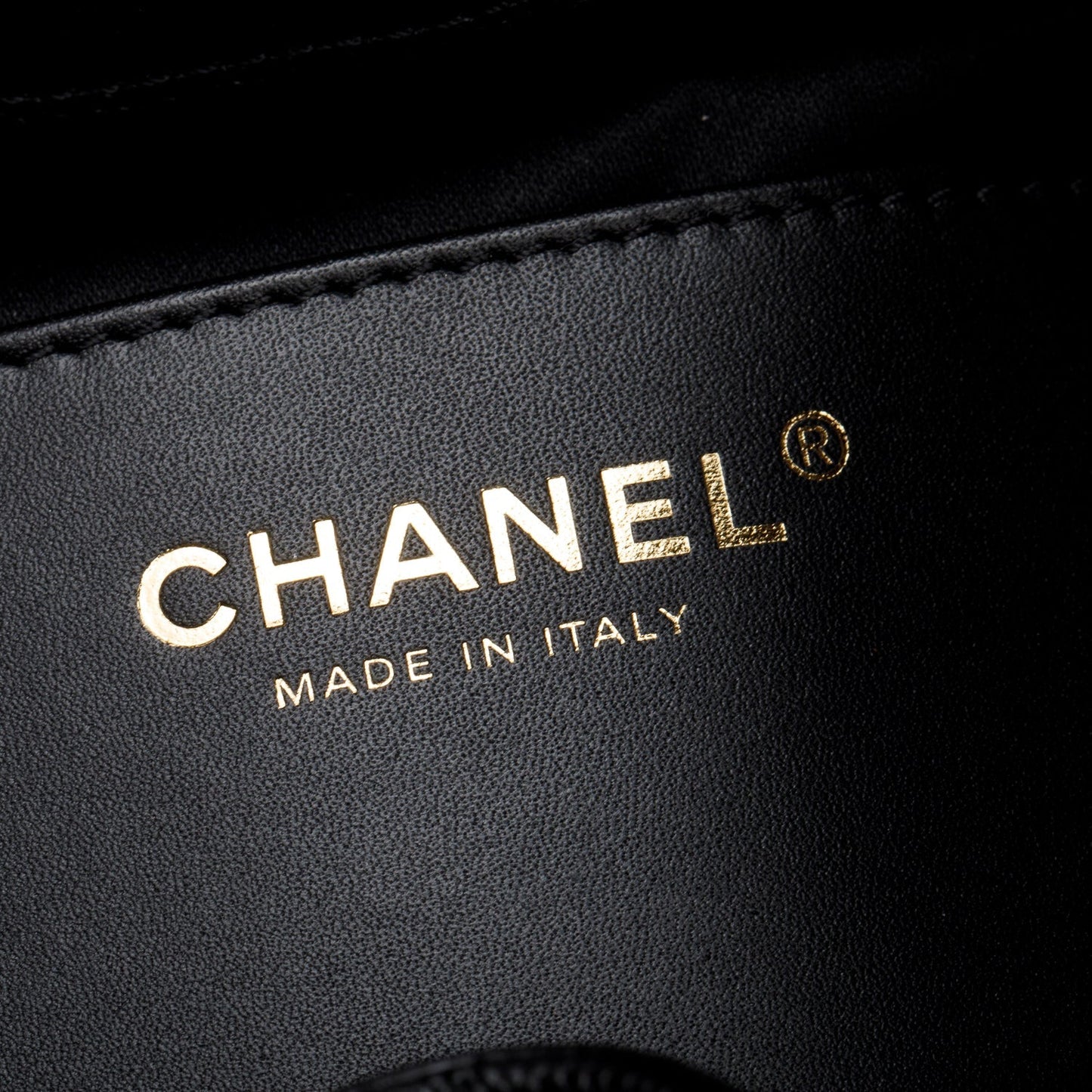 Chanel 2025 Black Caviar Leather 25 Small Bucket Bag