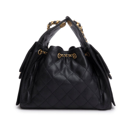 Chanel 2025 Black Caviar Leather 25 Small Bucket Bag