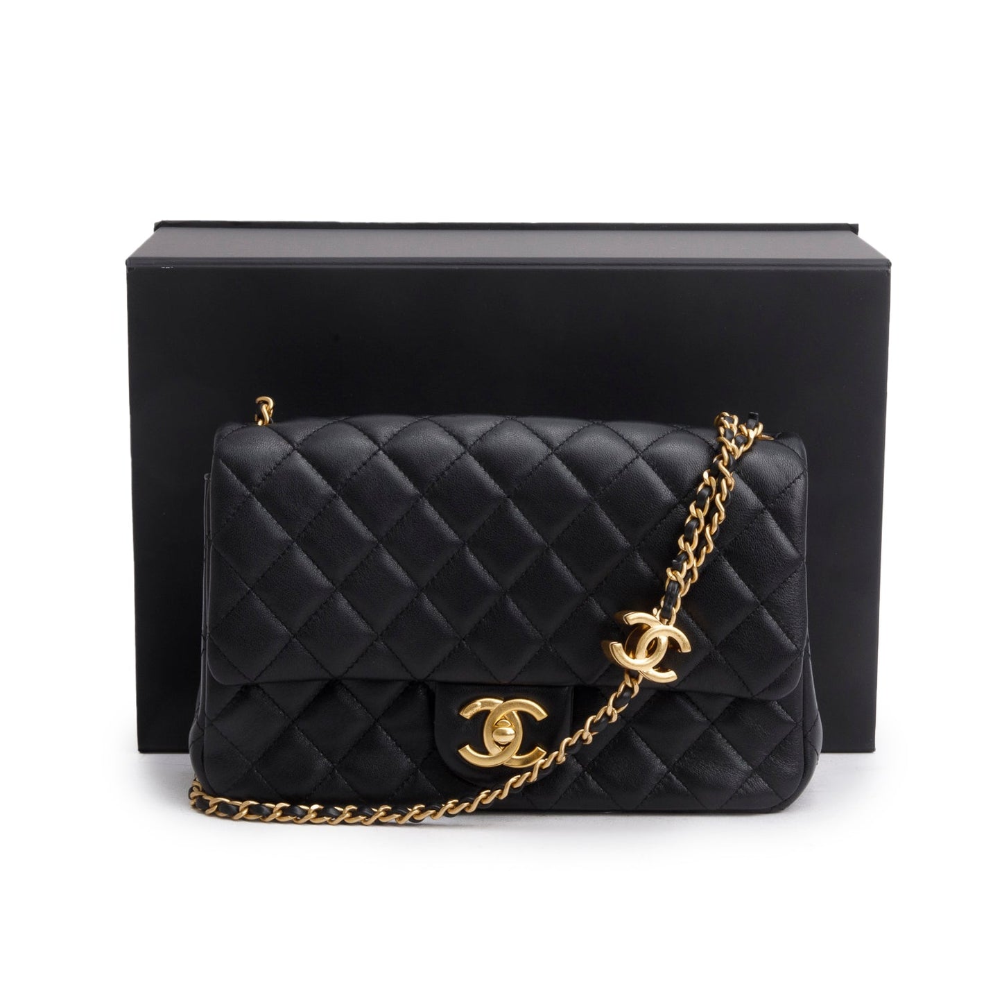 Chanel 2025 Black Lambskin Classic Flap
