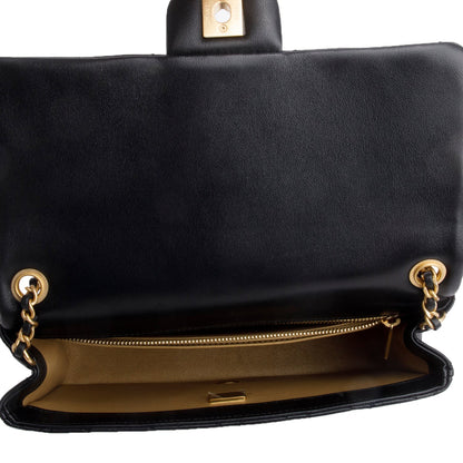Chanel 2025 Black Lambskin Classic Flap