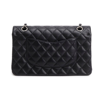 Chanel Black Quilted Lambskin Leather Classic Medium Double Flap Bag