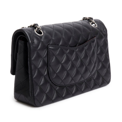 Chanel Black Quilted Lambskin Leather Classic Medium Double Flap Bag
