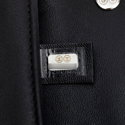 Chanel Black Lambskin Quilted Small Studded Bubble Flap