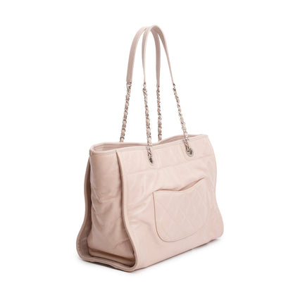 Chanel Pink Glazed Calfskin Small Deauville Tote