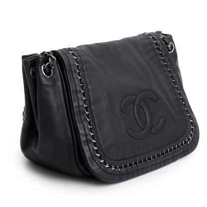Chanel Black Lambskin Luxe Ligne Accordion Flap Bag