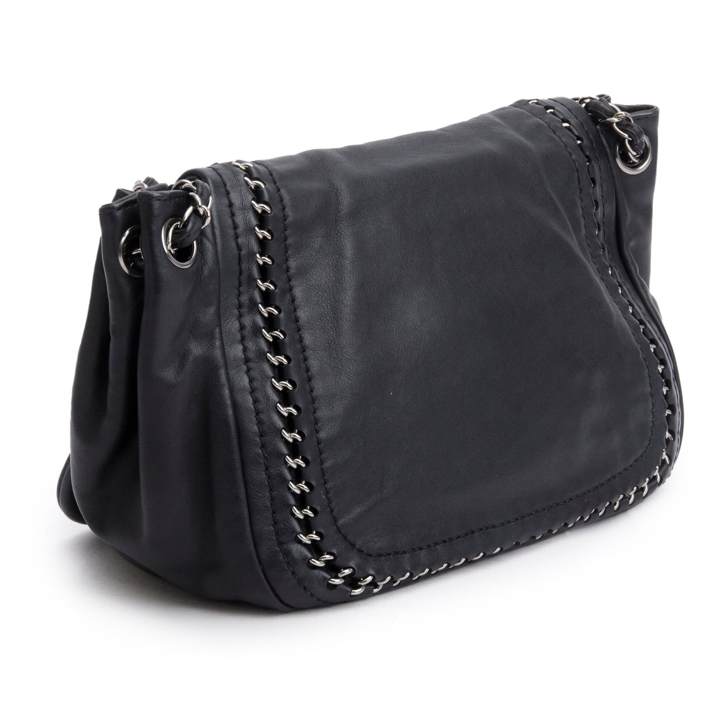 Chanel Black Lambskin Luxe Ligne Accordion Flap Bag