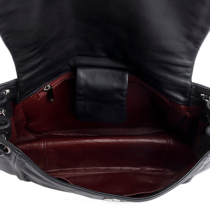 Chanel Black Lambskin Luxe Ligne Accordion Flap Bag