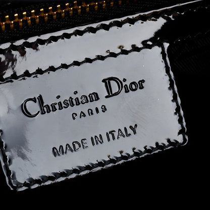 Christian Dior Black Cannage Patent Leather Large Lady Dior