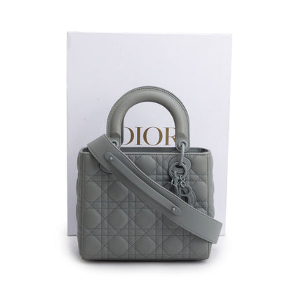 Christian Dior 2020 Gray Ultra Matte Calfskin Cannage Small My ABCDior Lady Dior