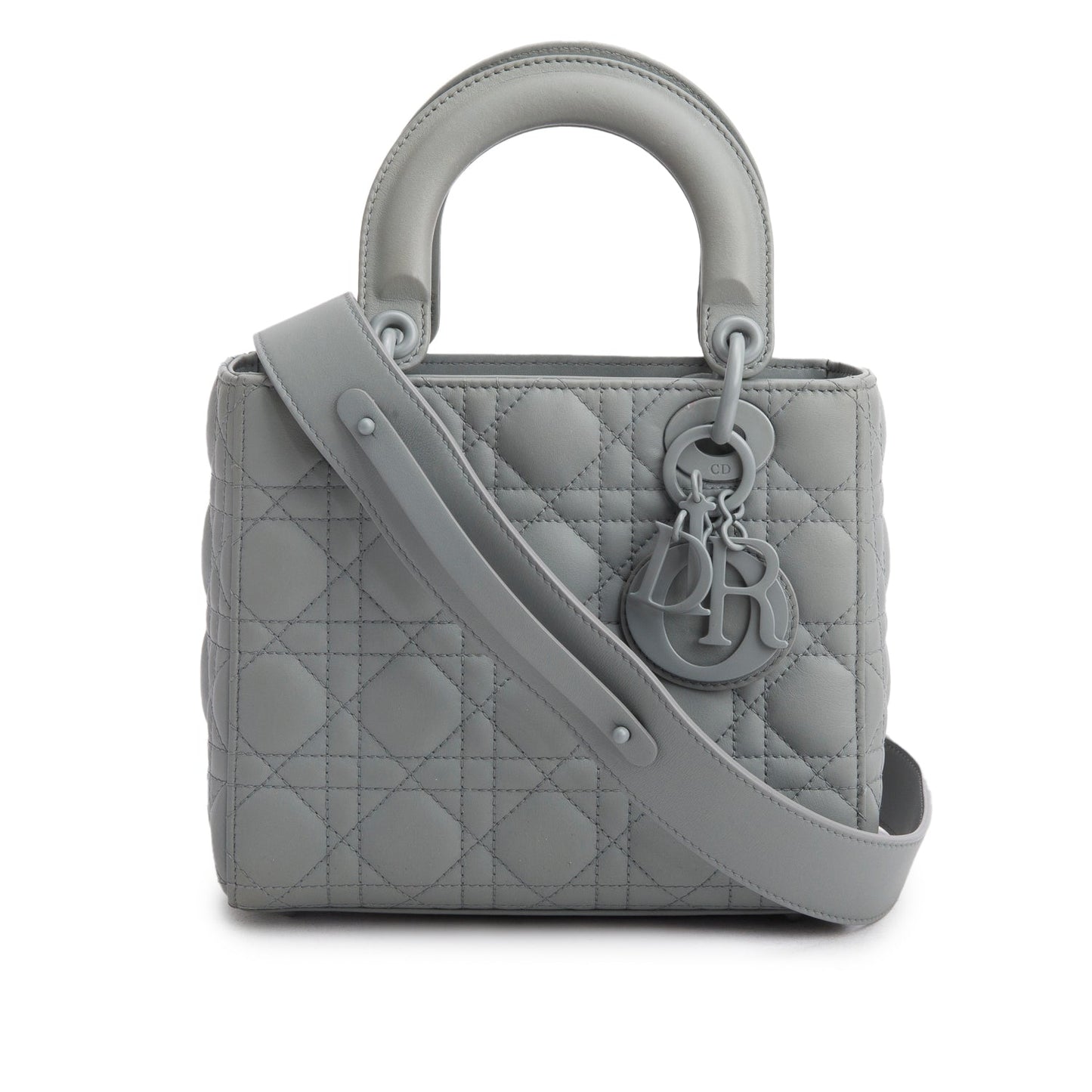 Christian Dior 2020 Gray Ultra Matte Calfskin Cannage Small My ABCDior Lady Dior