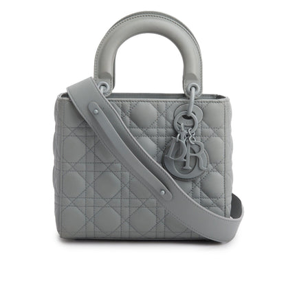 Christian Dior 2020 Gray Ultra Matte Calfskin Cannage Small My ABCDior Lady Dior
