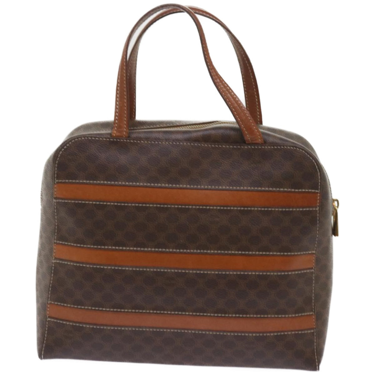 Luxury CELINE Macadam Canvas Hand Bag PVC Brown  66659