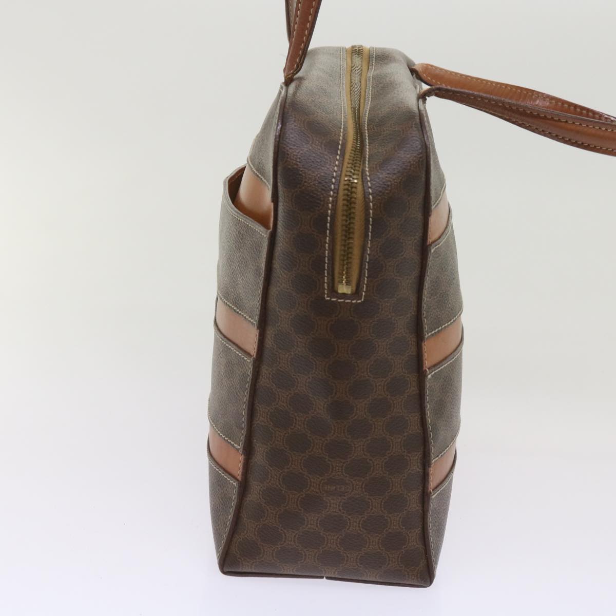 Luxury CELINE Macadam Canvas Hand Bag PVC Brown  66659