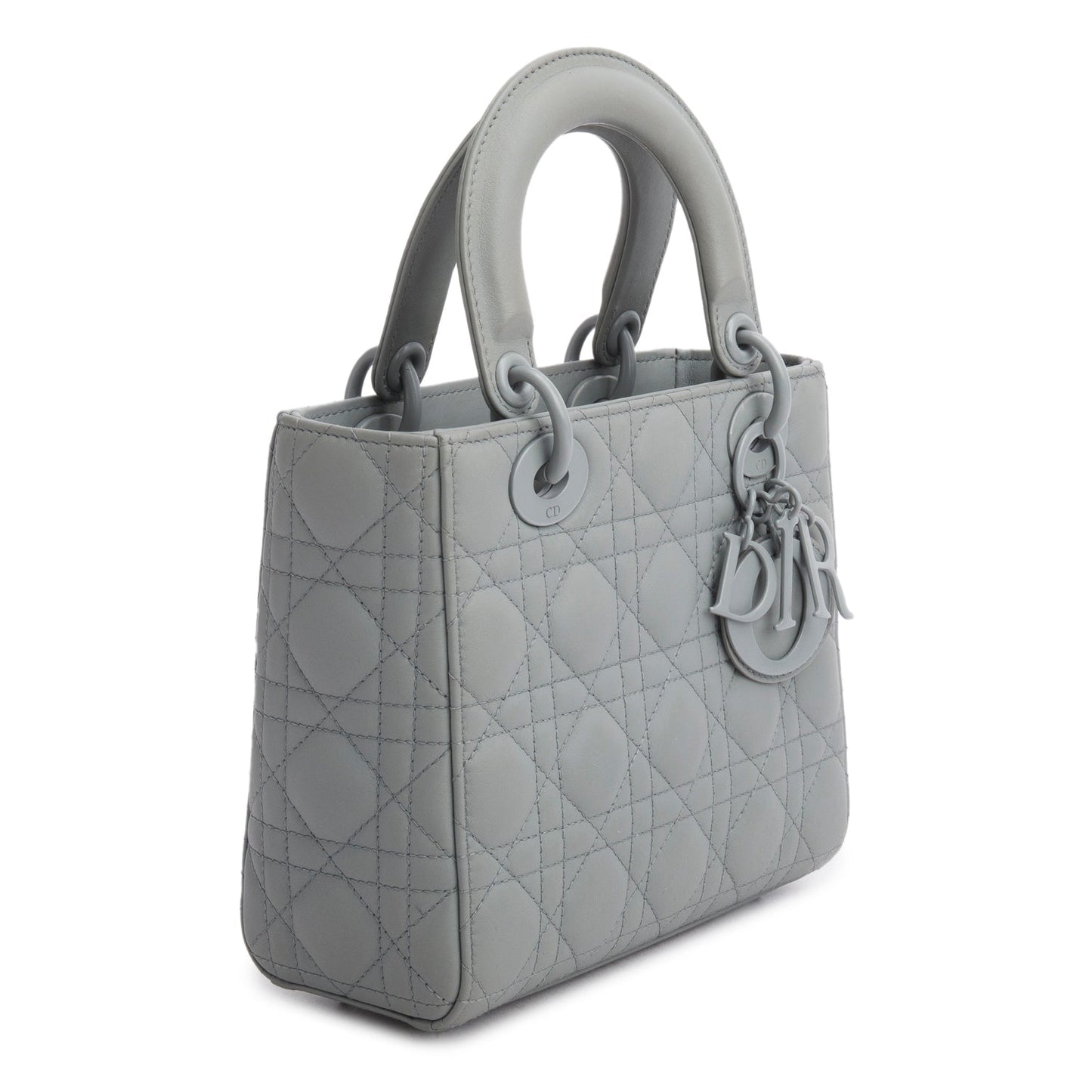 Christian Dior 2020 Gray Ultra Matte Calfskin Cannage Small My ABCDior Lady Dior