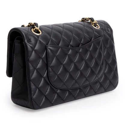 Chanel 2023 Black Quilted Lambskin Leather Classic Medium Double Flap Bag