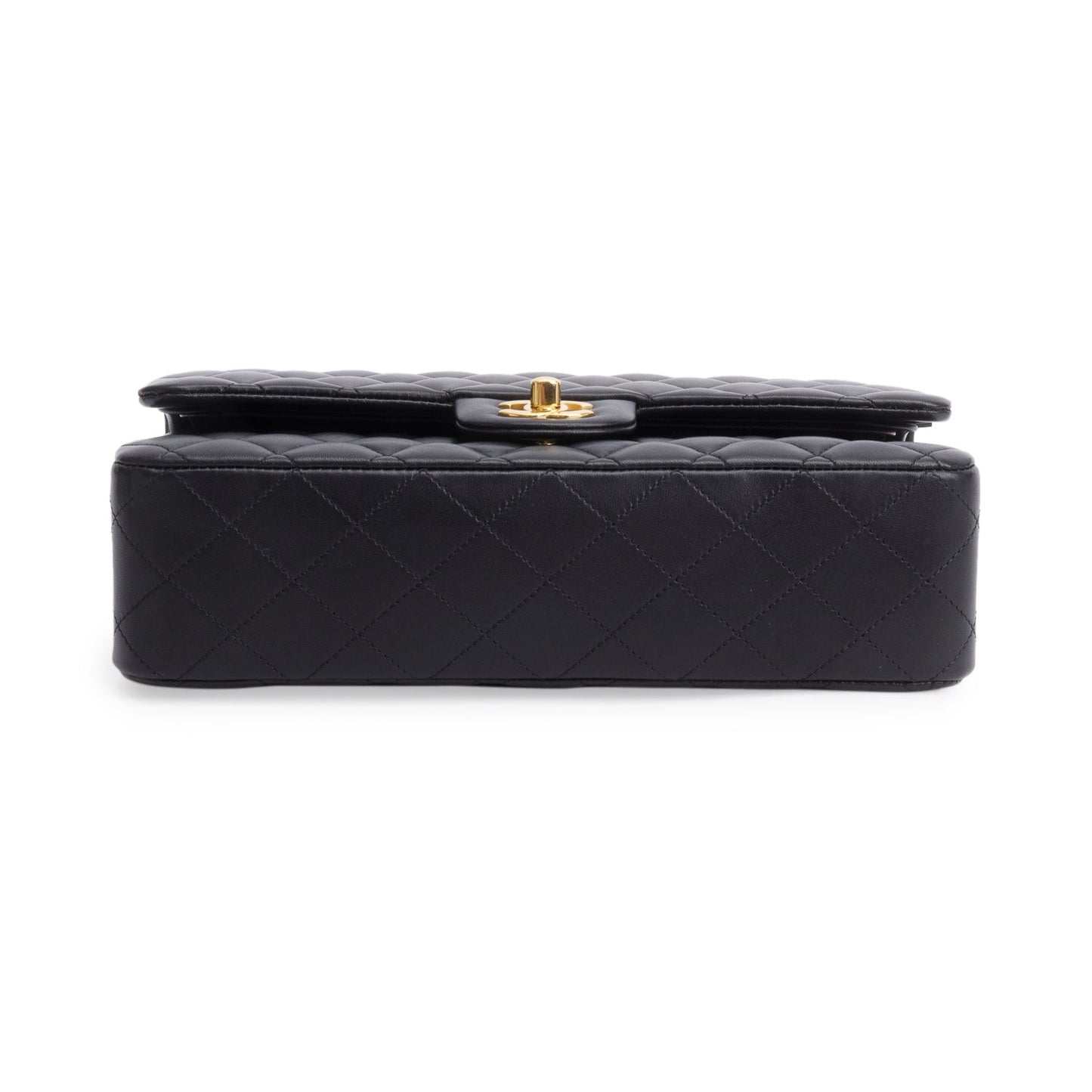 Chanel 2023 Black Quilted Lambskin Leather Classic Medium Double Flap Bag