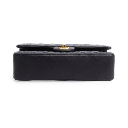 Chanel 2023 Black Quilted Lambskin Leather Classic Medium Double Flap Bag