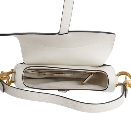 Christian Dior 2021 Cream Grained Calfskin Saddle Bag