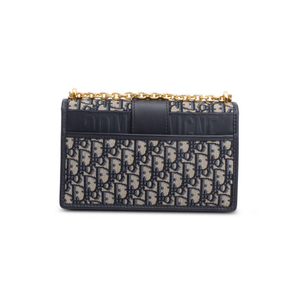 Christian Dior 2021 Blue Oblique 30 Montaigne Chain Flap Bag
