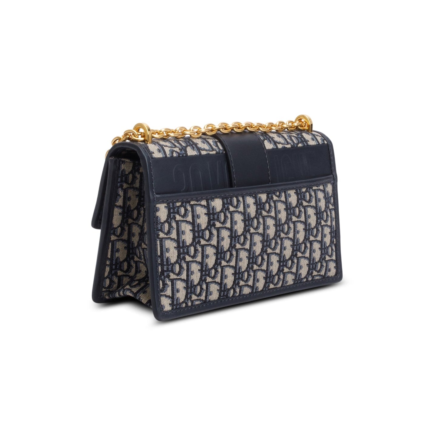 Christian Dior 2021 Blue Oblique 30 Montaigne Chain Flap Bag