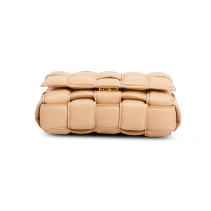 Bottega Veneta Beige Nappa Maxi Intreccio Padded Cassette Crossbody Bag