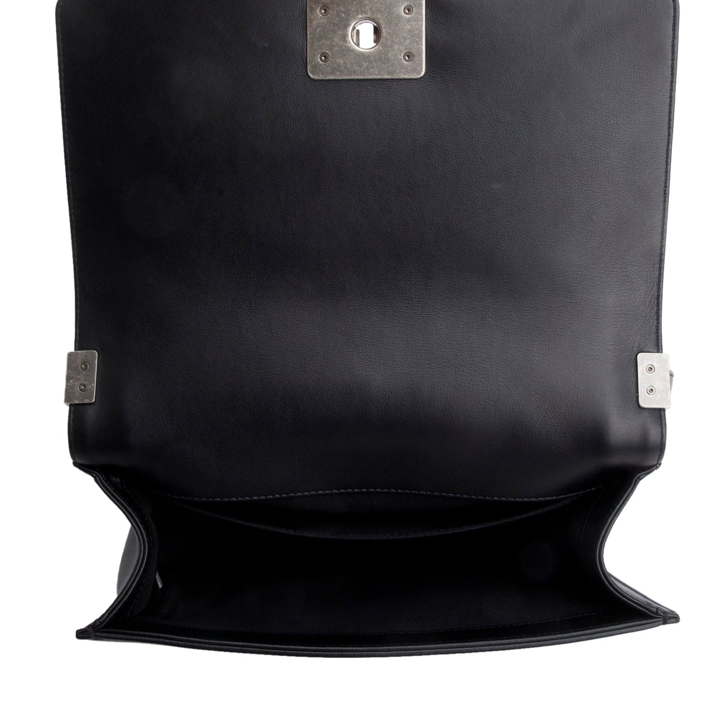 Chanel Black Quilted Lambskin Leather Medium Boy Bag