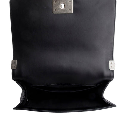 Chanel Black Quilted Lambskin Leather Medium Boy Bag