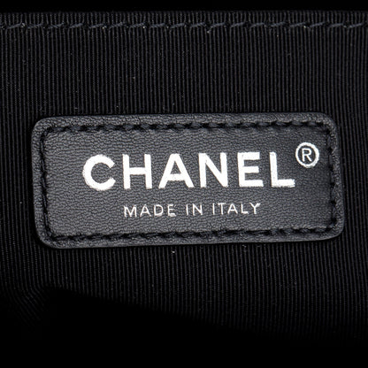 Chanel Black Quilted Lambskin Leather Medium Boy Bag