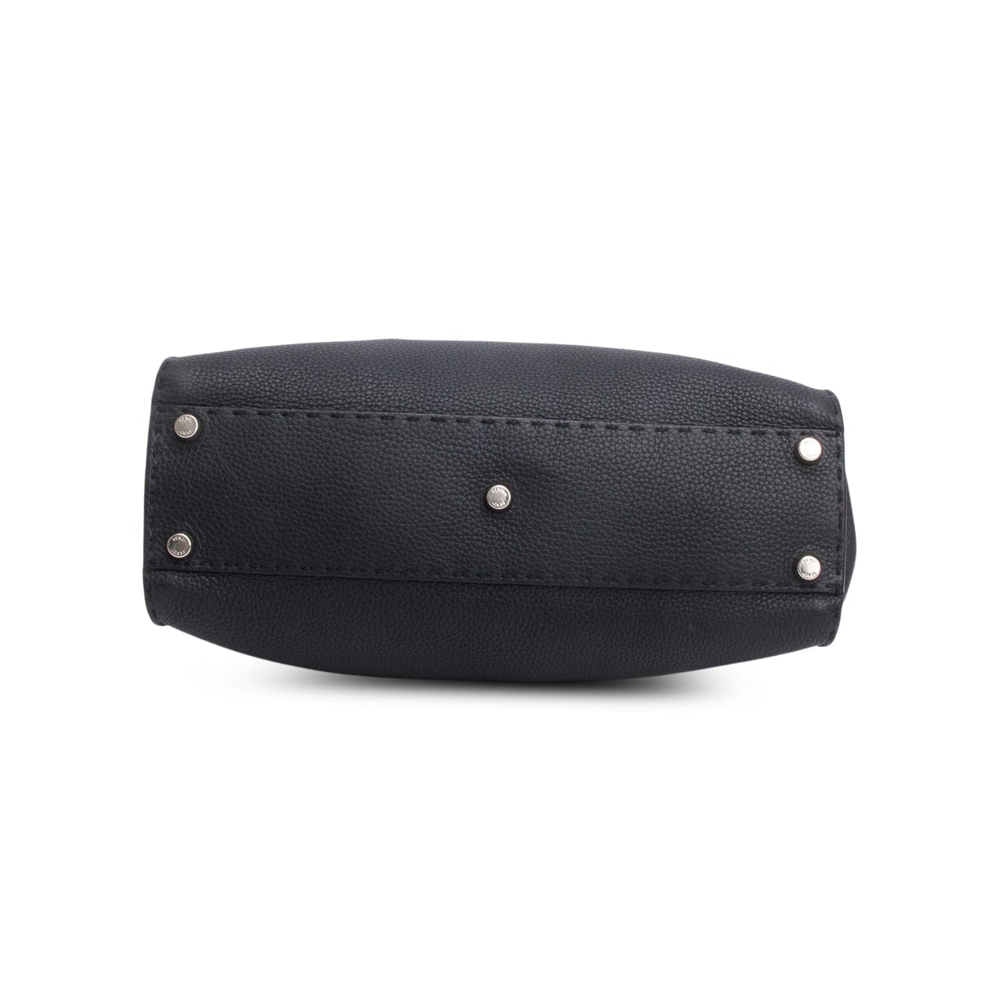 Fendi Black Cuioio Romano Selleria Medium Peekaboo Iconic Satchel