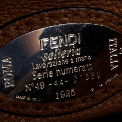 Fendi Black Cuioio Romano Selleria Medium Peekaboo Iconic Satchel