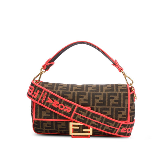 Fendi Zucca Jacquard FF 1974 Neon Baguette