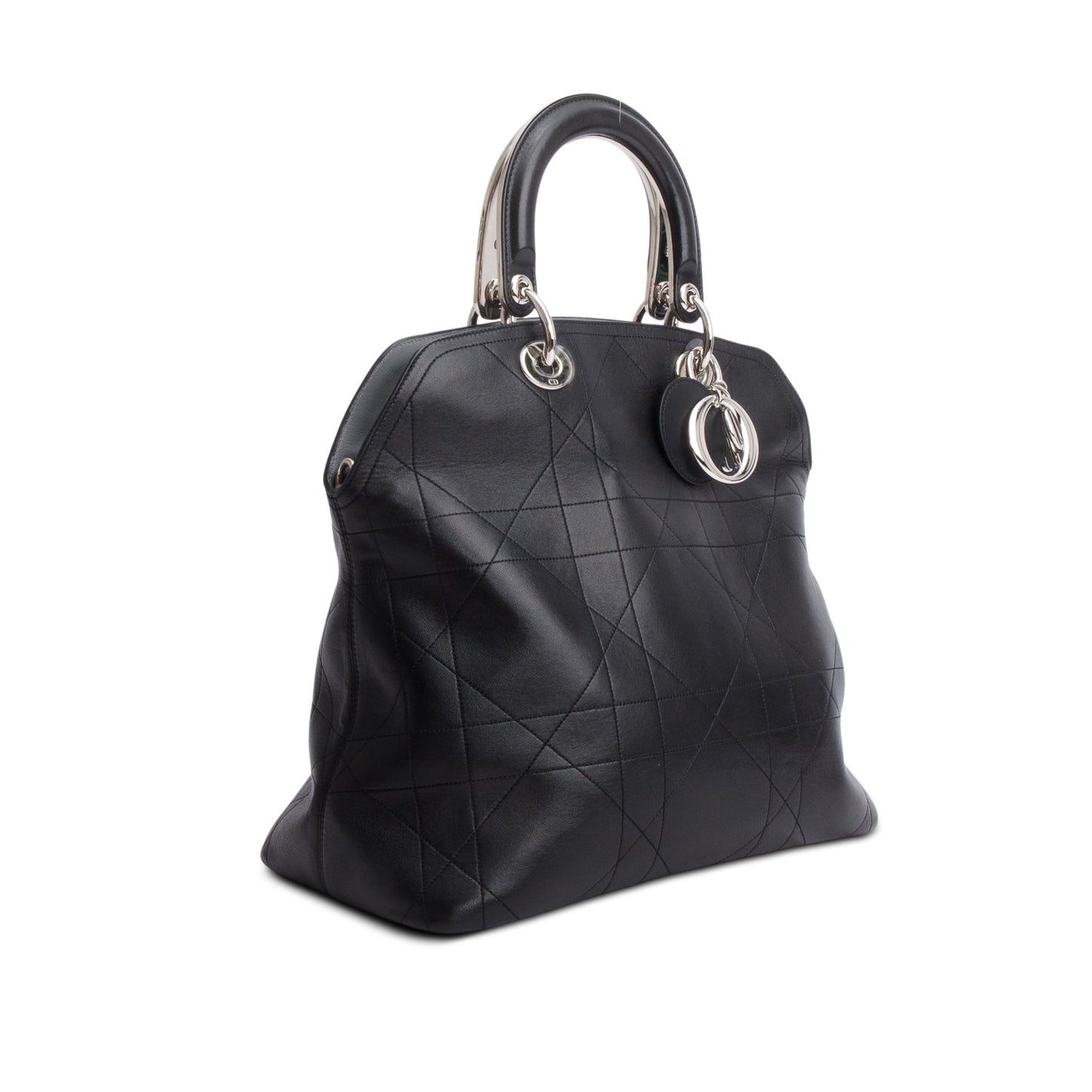 Christian Dior Black Lambskin Cannage Granville Medium Tote