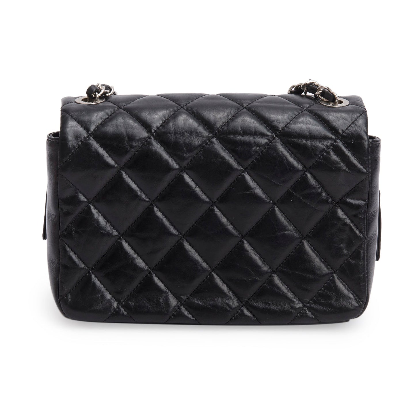 Chanel Black Aged Calfskin Quilted Express Zip Around Flap